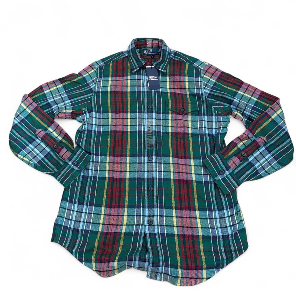Polo Ralph Lauren NWT Men’s Classic Fit Plaid Flannel‎ Long Sleeve Shirt Medium